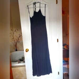 Black, Low-back Maxi Dress